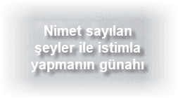 Nimet sayilan seyler ile istimla yapmanin gunahi