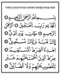 fatiha suresinin bize vermek istedigi mesaj nedir