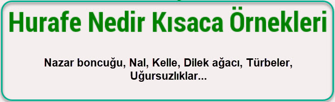 Hurafe nedir örnekler 1 hurafe