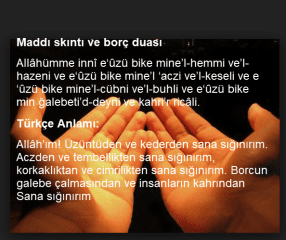 maddi sikinti borc duasi arapca turkce