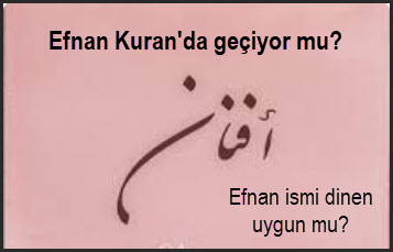 Efnan Kuran'da geçiyor mu, Efnan ismi dinen uygun mu? 2 Efnan Kuranda geciyor mu Efnan ismi dinen uygun mu